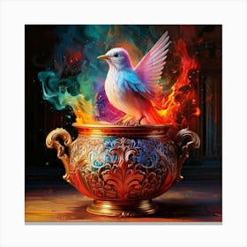 Firefly Baroque, Colorful, Paint, Pot, Infinite, Bright, Colors, Flow, Iridescent, Bird, Magic, Eyes (11) Canvas Print