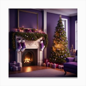Purple Christmas Canvas Print
