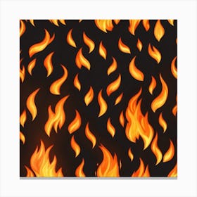 Flames On Black Background 58 Canvas Print