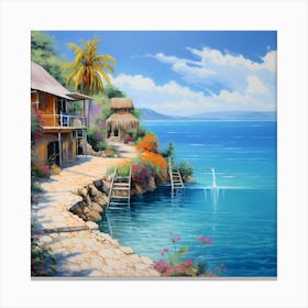 Sunlit Spectacle: Caribbean Bliss Canvas Print