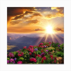 Sunset In The Mountains Canvas Print