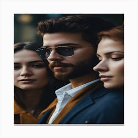 Portrait Of A Man And Woman Canvas Print