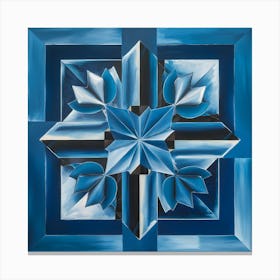 Geometric Shapes With Blue  Canvas Print