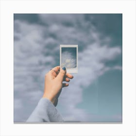 Hand Holding A Polaroid Canvas Print