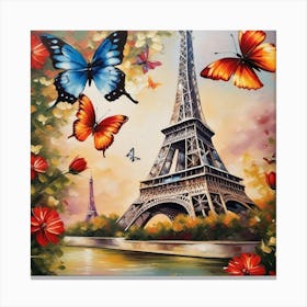 Butterflies In Paris 24 Canvas Print