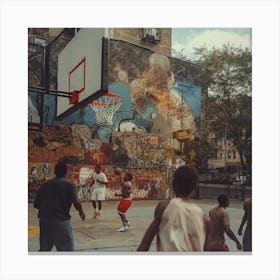 Basketball Court In New York City Canvas Print