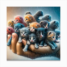 Kittens In The Rain 6 Canvas Print