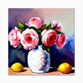 Flowers And Lemons Canvas Print