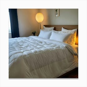 A Photo Of A Bed With A Large (3) Canvas Print