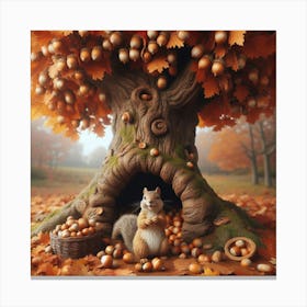 Squirrel In A Tree 2 Canvas Print