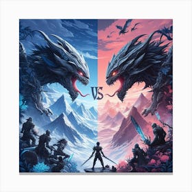 Dragons Vs Dragons Canvas Print