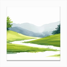 Watercolor Landscape Painting 2 Canvas Print