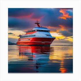 Sunset On A Cruise Ship 20 Canvas Print