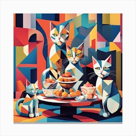 Cats Hi Tea Canvas Print