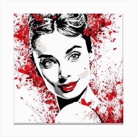 Audrey Hepburn Portrait Painting (15) Canvas Print