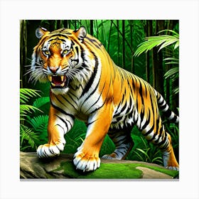 Tiger In The Jungle 3 Canvas Print