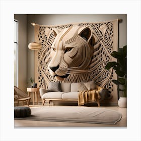 Tiger Head Bohemian Wall Art 3 Canvas Print