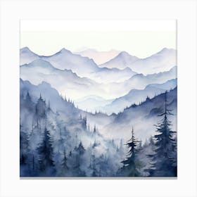 Watercolor Of Mountains 7 Canvas Print