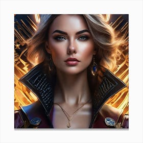 Blonde Space Captain Canvas Print