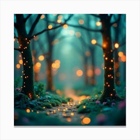 Fairy Lights In The Forest 1 Canvas Print