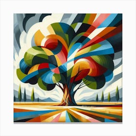Abstract modernist Oak tree Canvas Print