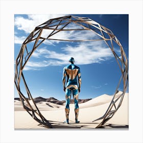 Futuristic Man In The Desert 13 Canvas Print