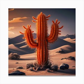 A Stunning Illustration Of A Vibrant Orange Cactus J6zyzx7dsmybedab47o0ng Dco1uhcxtjyh2ycb4ynsog Canvas Print