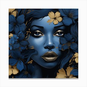 Blue Flower Girl 3 Canvas Print