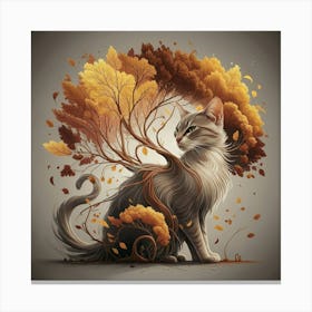 Autumn Cat 1 Canvas Print