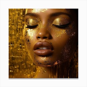 Gold Face 3 Canvas Print