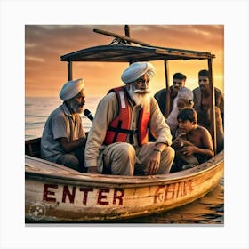 Man In Boat Canvas Print