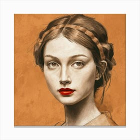 Face Of A Young Woman With A Camel Hairstyle Canvas Print