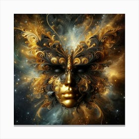 Gold Butterfly Mask Canvas Print