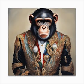 Dressed Chimpanzee Canvas Print