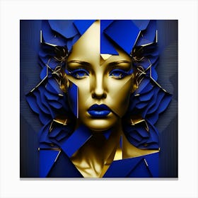 Blue And Gold Abstract Art 1 Canvas Print