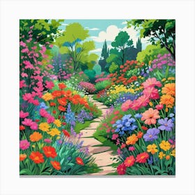 Into The Garden Ai Art Wall Art Design Illustration (51) Canvas Print