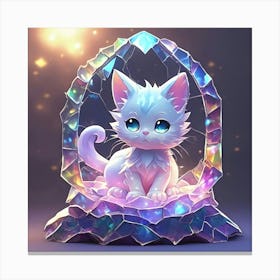 Ice Crystal Kitten Canvas Print