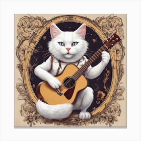 Cat Playing Guitar 1 Canvas Print