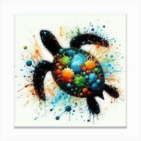 Splatter Turtle Canvas Print