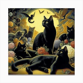 Black Cats Canvas Print