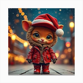 Santa Kitty Canvas Print