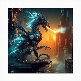 Futuristic Dragon Canvas Print