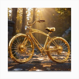 A Golden Bicycle Canvas Print