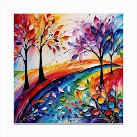 Colorful Trees 1 Canvas Print