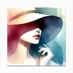 Woman In A Hat 8 Canvas Print