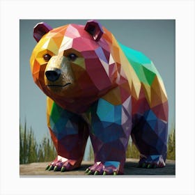 Fantastical Colorful Bear Canvas Print