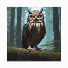 Owl In The Woods 21 Canvas Print