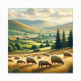 Sheep In The Meadow 1 Canvas Print