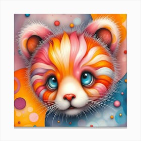 Rainbow Snugglestuff: A Colorful Baby Bear Artwork For Children Canvas Print