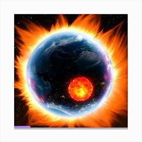Earth In Flames 1 Canvas Print